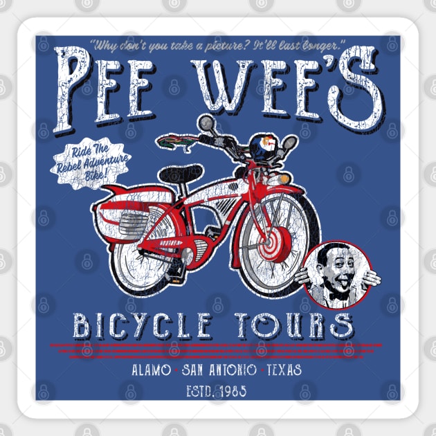 Pee Wee's Bicycle Tours Worn Out Sticker by Alema Art